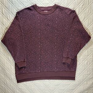 American Eagle Ahh Mazingly Soft Sweatshirt Women XS Purple Leopard Print